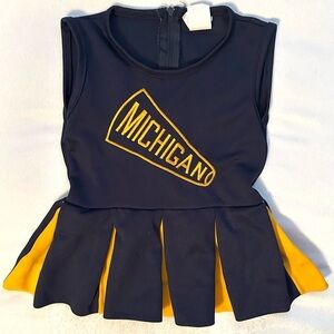 Vintage Michigan Wolverines Baby Cheerleader Jumper Dress Embroidered 2T Girl